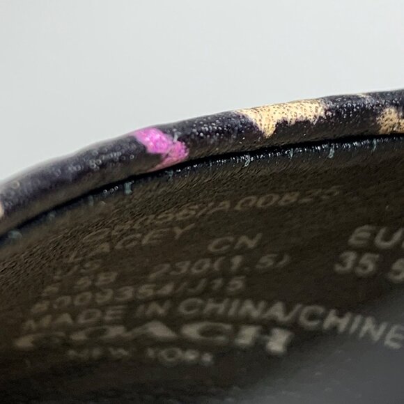 COACH Lacey Pumps Snake Skin Purple Black 2.5 Heel Leather Women's SZ 5.5B EUC - Picture 8 of 10